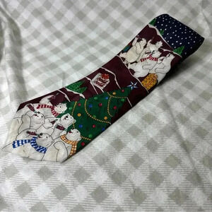 Coca Cola Bears Mens Necktie Holiday  Polar Coke Soda Neck Tie